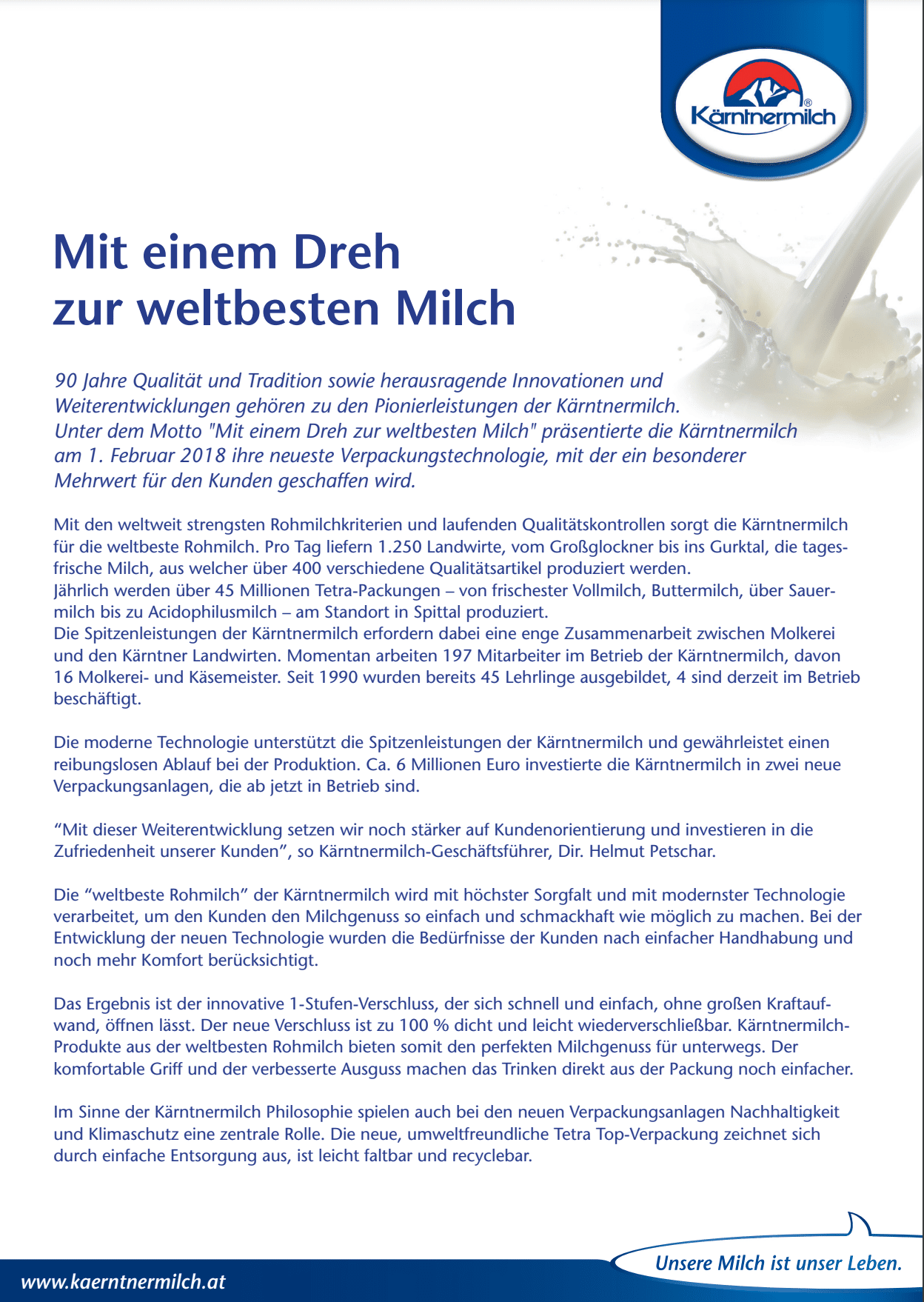 Mit einem Dreh zur weltbesten Milch
