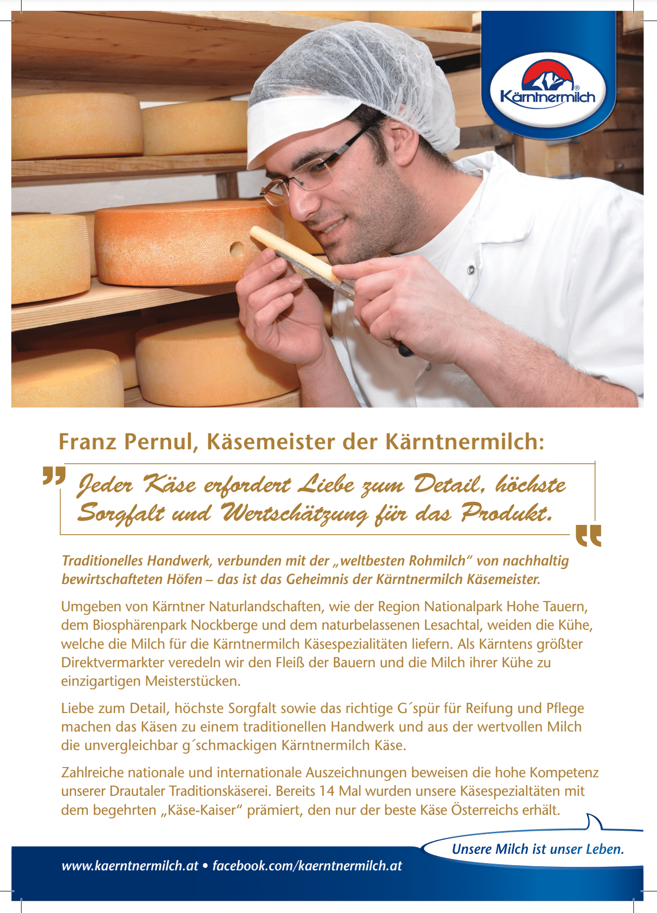 Franz Pernul, Käsemeister der Kärntnermilch: